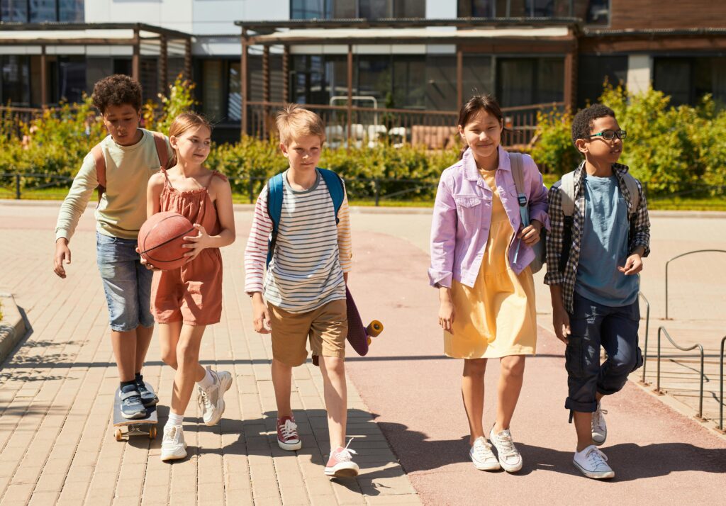 Children walking to school